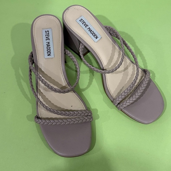 Steve Madden Braided Strap Heels - Cream - Picture 6 of 8